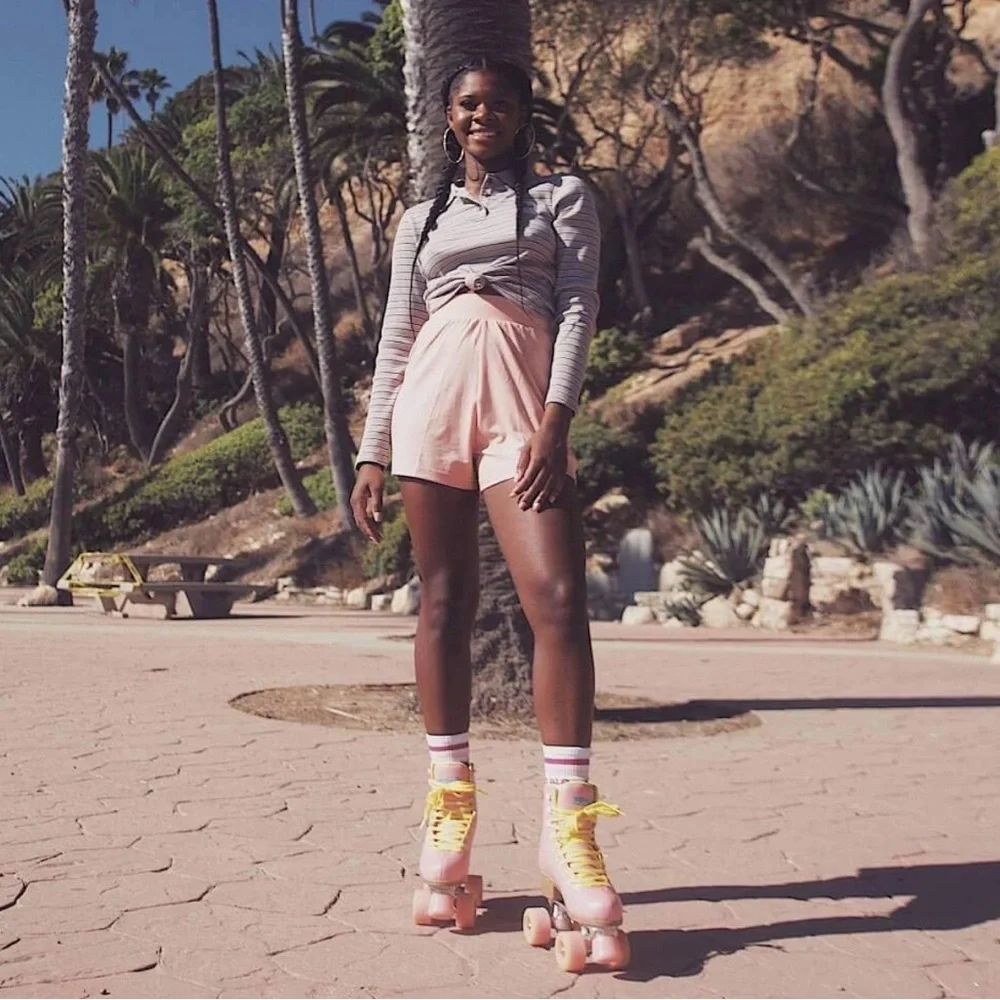 🌸Impala RollerSkates Women's Lace-Up Rollerskates, Pink/Yellow/US 10🌸 - Picture 2 of 8